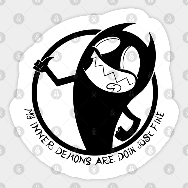 It's a New Year and My Inner Demons are Doin Just Fine B&W Sticker by chrisnazario